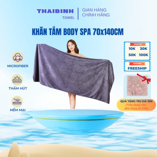 Khăn tắm body chuyên spa khách sạn 70*140, 50*100, gội 35*75cm, Khăn quấn đắp người spa chất Microfiber mềm mịn