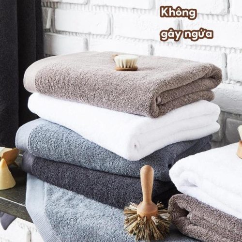 Khăn Tắm, Khăn Gội, Khăn Mặt 100% Cotton Mềm Mịn, Siêu Thấm Hút, Mềm Mịn Không Bụi Mịn