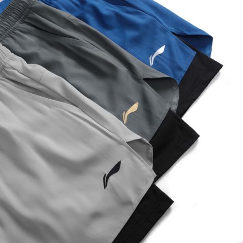 Quần đùi nam 2 lớp LiNing Vải gió mềm mát và co giãn thoải mái vận động, Gym, Cầu Lông, Chạy Bộ